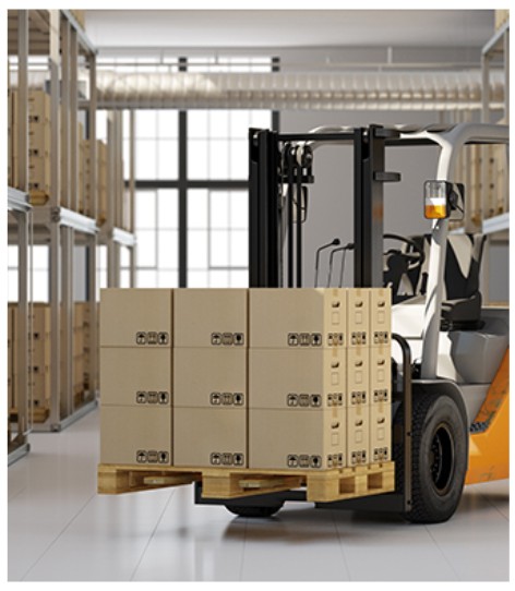 warehouse pallet and forklift for RFID inbound outbound inspection