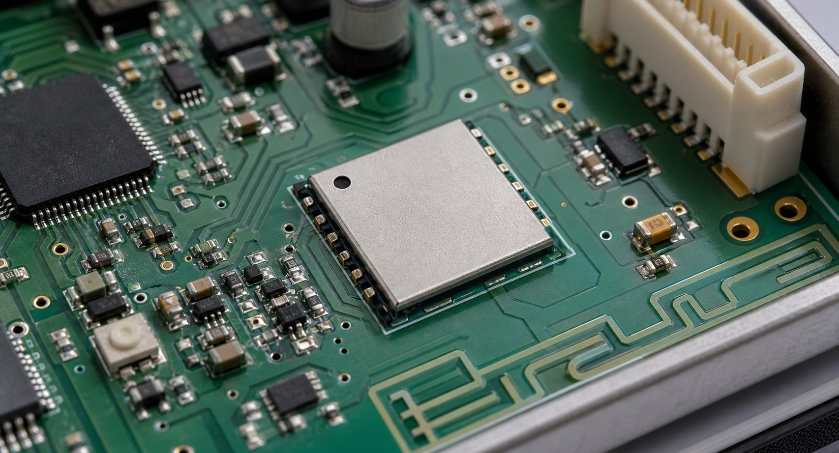alpha Pico 12-pin RFID module mounted on PCB